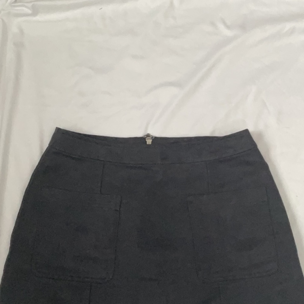 Charcoal Faux Suede Old Navy A Line Mini Skirt Back Zipper Size 4 - Picture 4 of 11